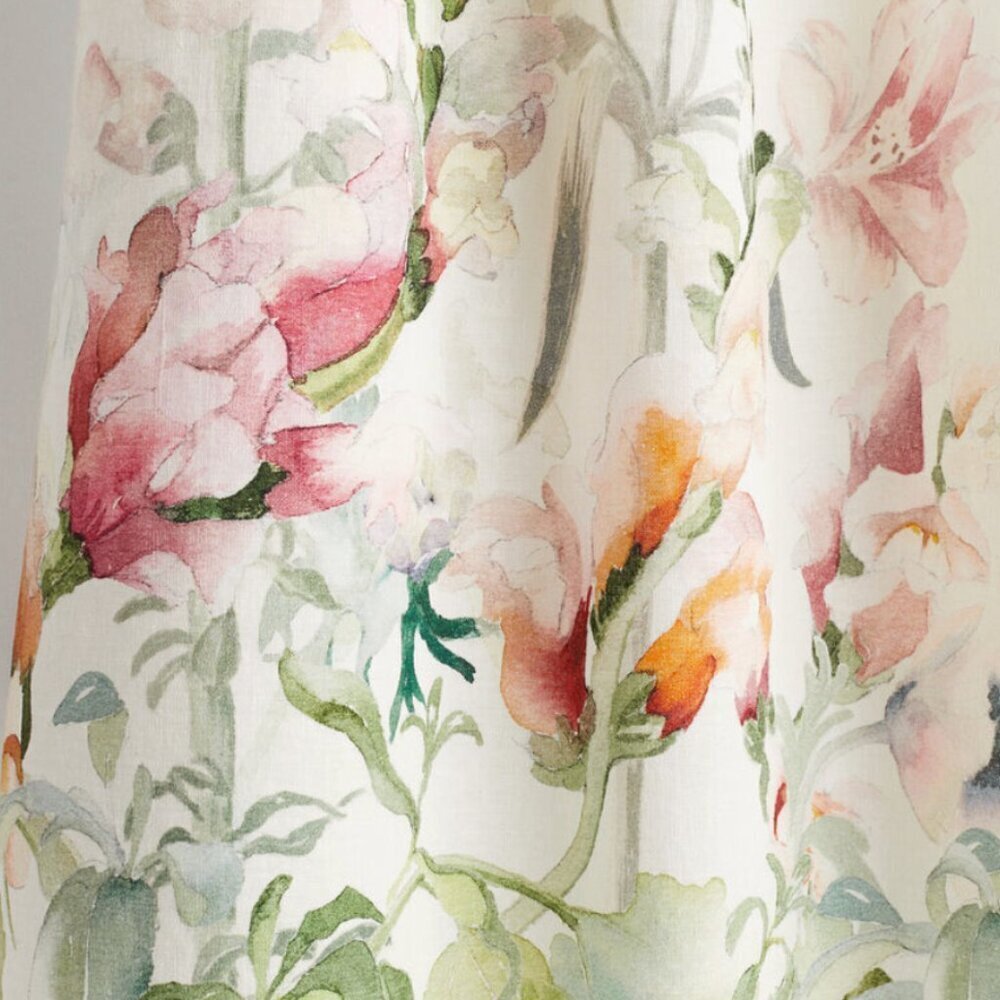 H&M Printed Linen-Blend Sleeveless White Floral Garden Party Midi Dress, Medium - Picture 14 of 14